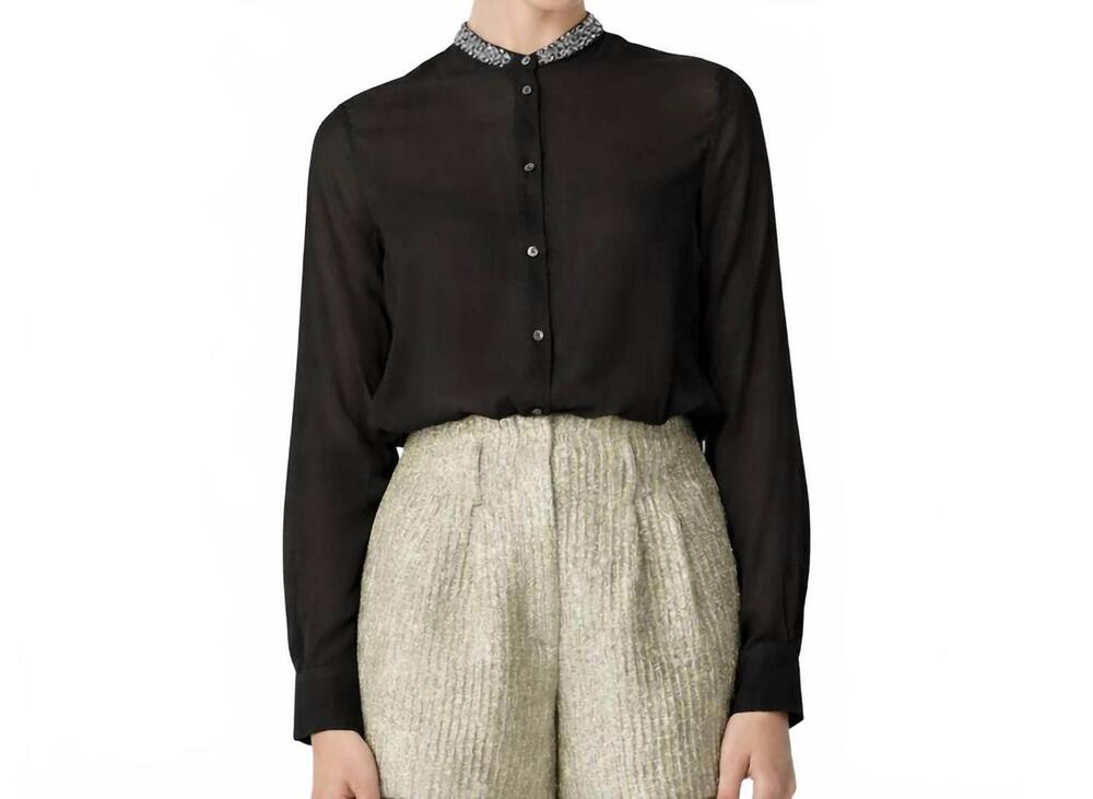 NEW FORTE FORTE cristal voile shirt in nero